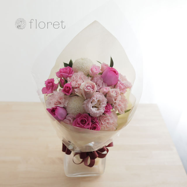 グラデーションピンクの花束2