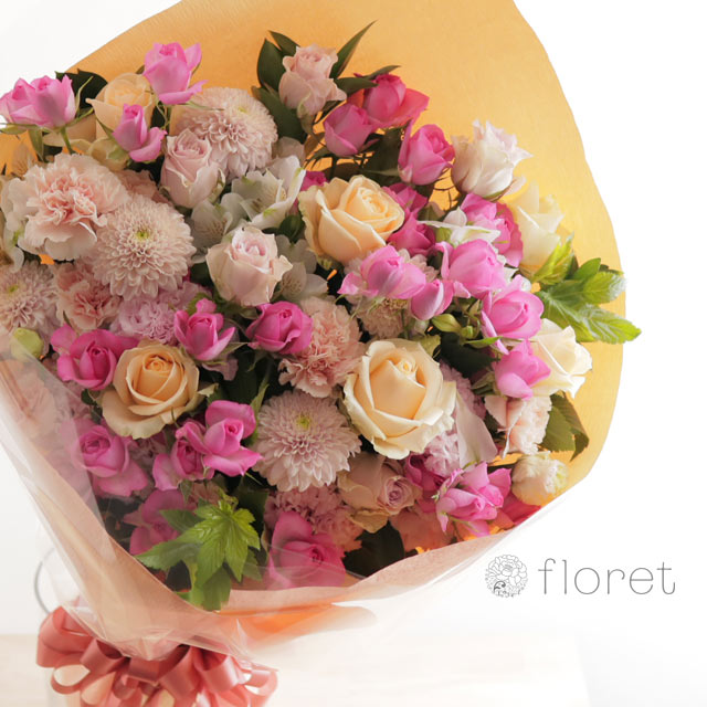 優しいピンクの大きな花束2