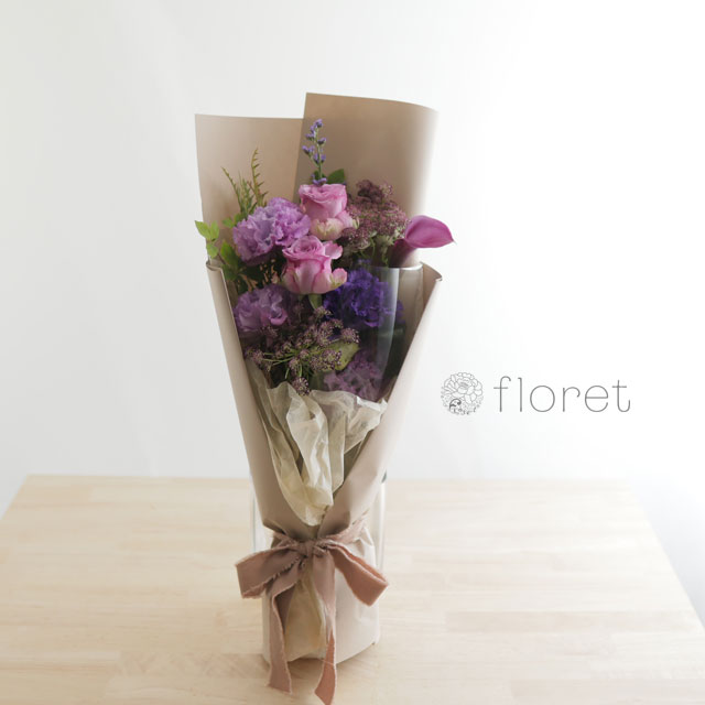 スリムな花束（お任せ紫系）サンプル画像C