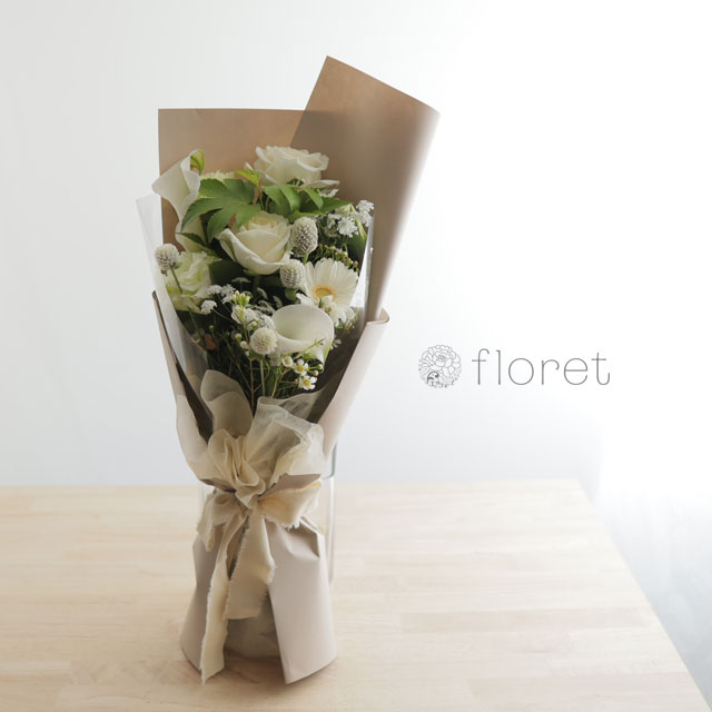 スリムな花束（お任せ白系）サンプル画像A