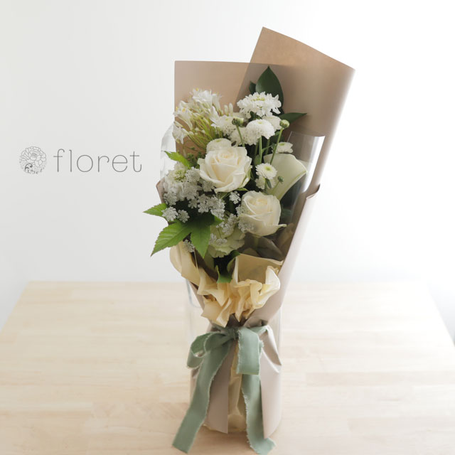 スリムな花束（お任せ白系）サンプル画像F