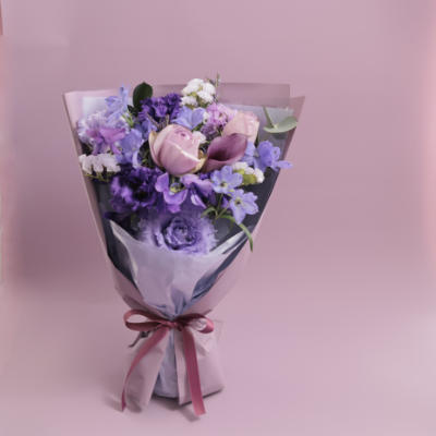 紫色の花束