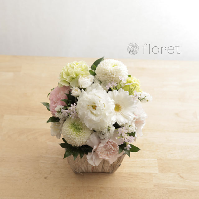 ピンク色のお供え・お悔み・供花アレンジメントSS サンプル画像B