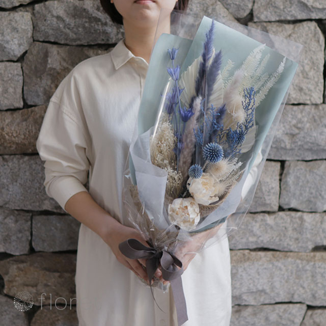 お任せドライフラワー花束（青系Lサイズ）