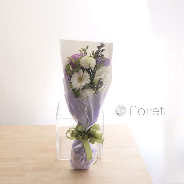 お悔み・供花・仏花のお任せ花束S　サンプル画像F