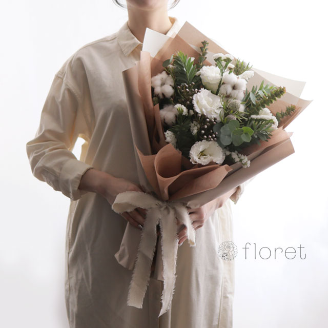 【冬限定】コットンの入ったお任せ冬のおしゃれな花束